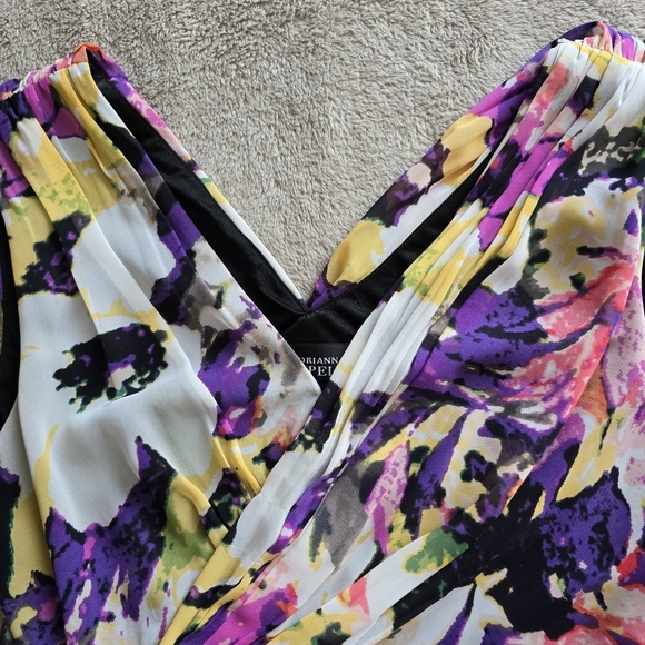 Adrianna Papell sleeveless floral faux wrap dress size 14 - Picture 6 of 15